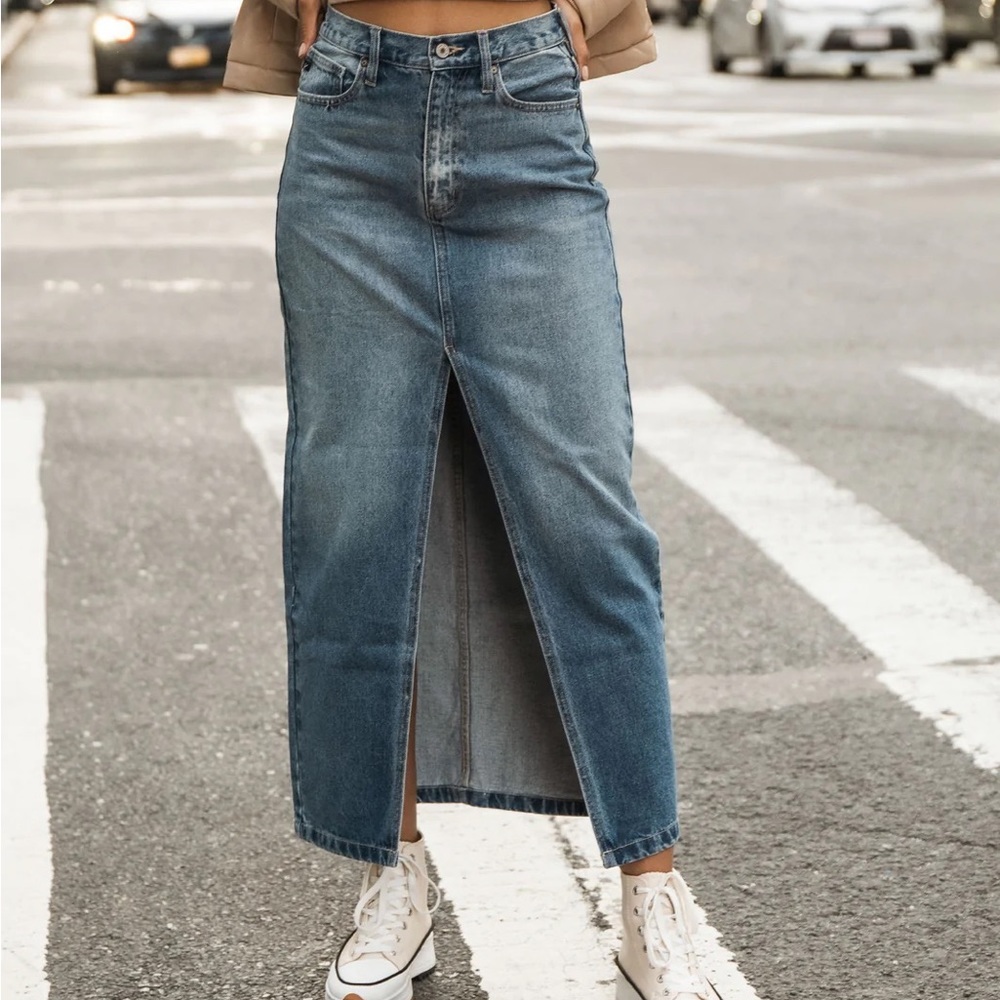 bohme denim maxi skirt